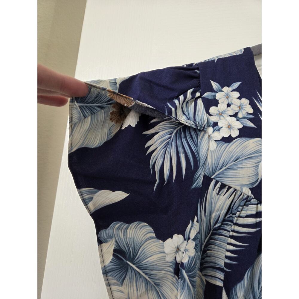 Royal Hawaiian Creations Blue Floral Muumuu Shift Midi Dress, Women's Medium - Picture 6 of 15